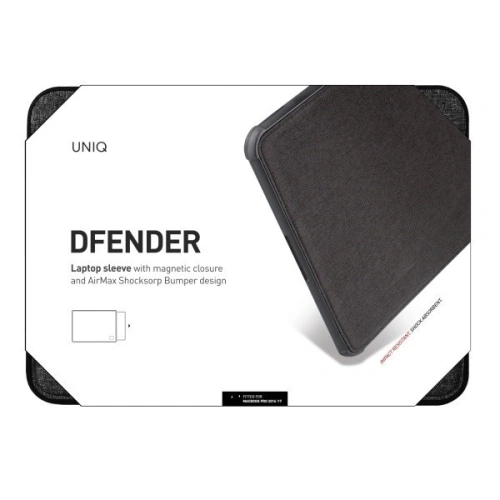 Buy UNIQ Dfender laptop Sleeve 12" charcoal black - UNIQ18BLK - {ean13} - Home Screen Store Europe