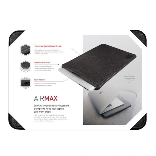 Buy UNIQ Dfender laptop Sleeve 12" charcoal black - UNIQ18BLK - {ean13} - Home Screen Store Europe