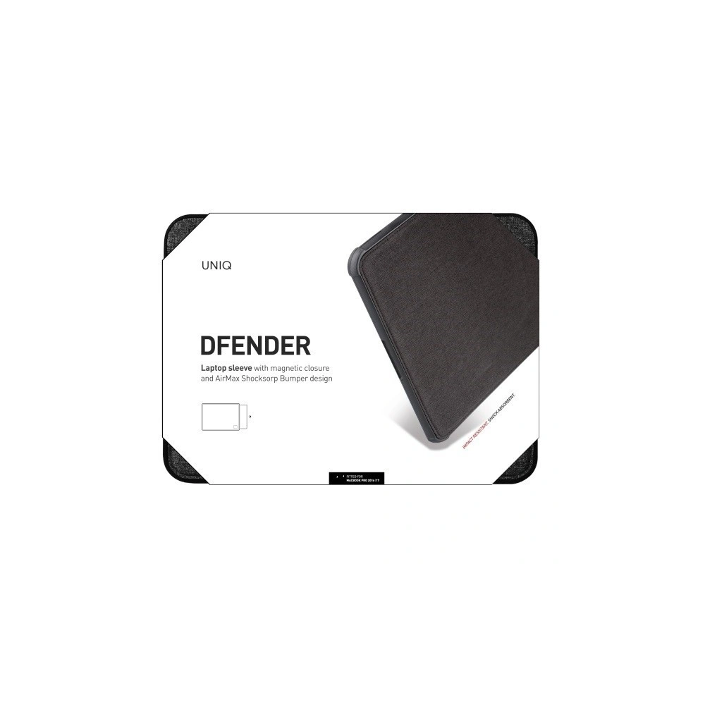 Etui UNIQ Dfender laptop Sleeve 13" czarny/charcoal black