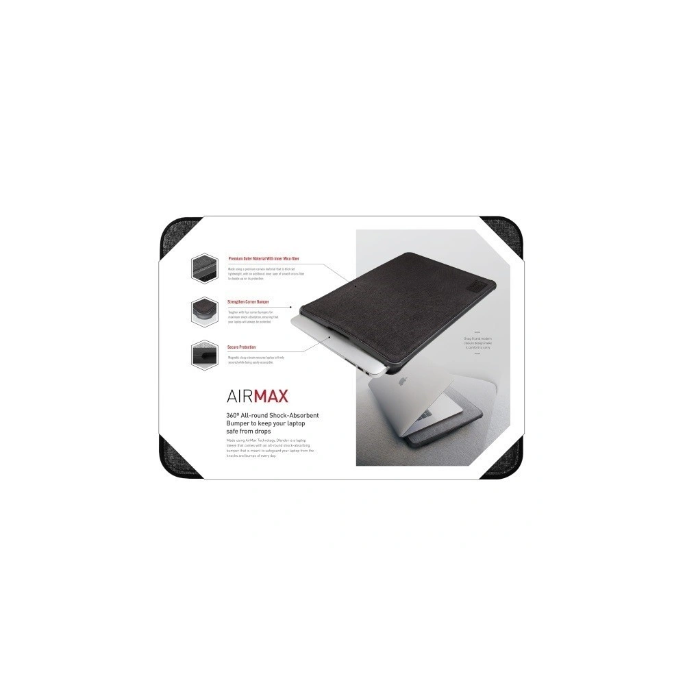 Etui UNIQ Dfender laptop Sleeve 13" czarny/charcoal black