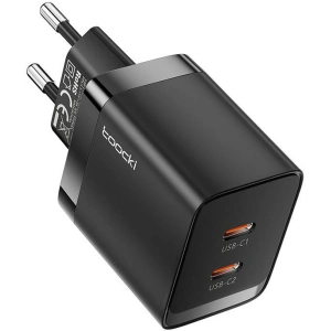 Buy Toocki TCTCC-SCD02 network charger 2xUSB-C, GaN, 40W (black) - TCK92 - {ean13} - Home Screen Store Europe