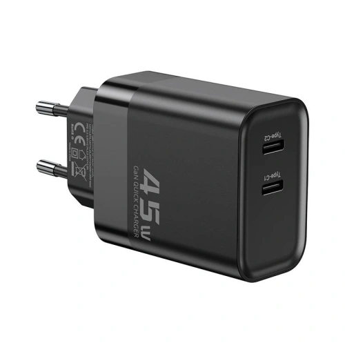 Kup Nabíječka Toocki TCT2C-BEB01-L 2xUSB-C, GaN, 45W (černá) - TCK93 - {ean13} - Sklep Home Screen