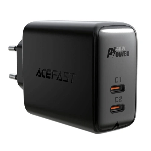 Buy Acefast A9 network charger 2xUSB-C, PD, 40W (black) - ACE1 - {ean13} - Home Screen Store Europe
