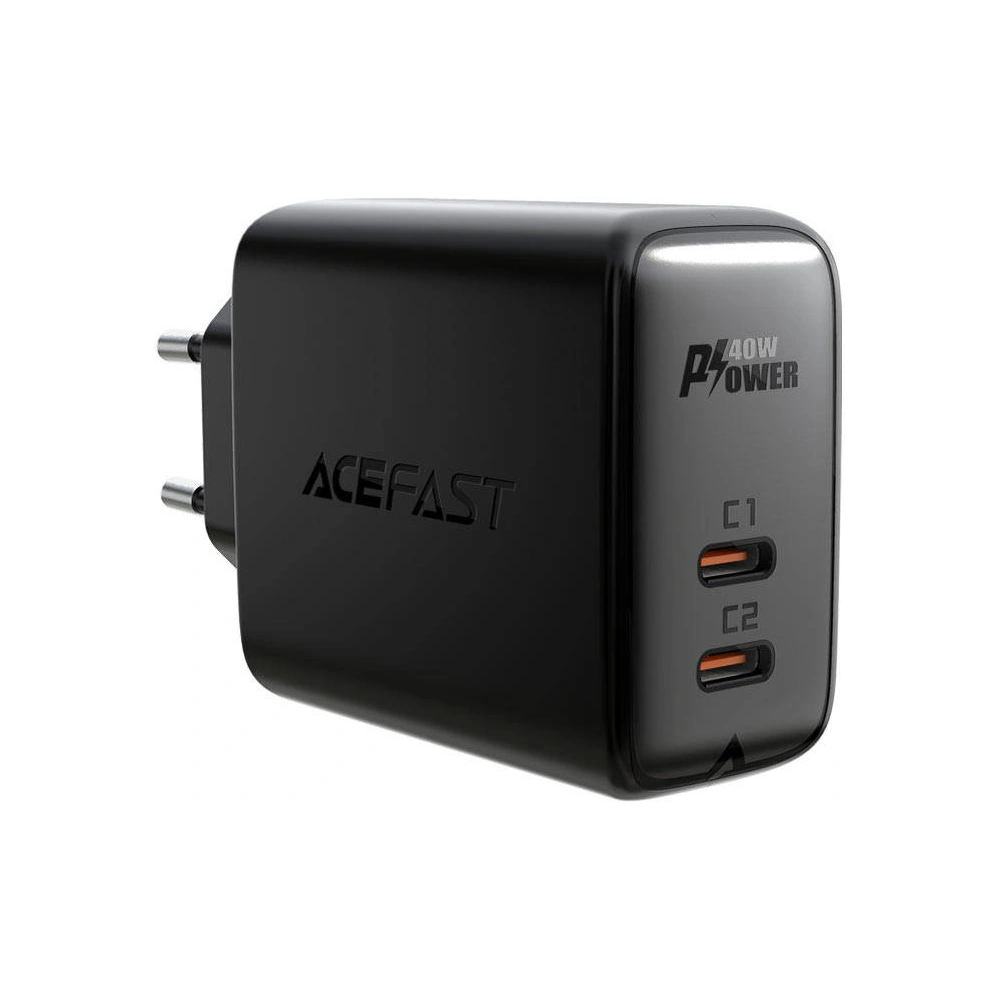 Ładowarka sieciowa Acefast A9 2xUSB-C, PD, 40W (czarna)