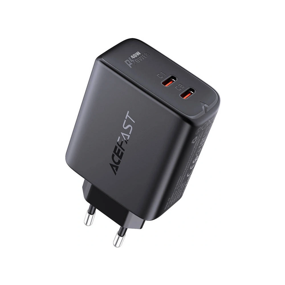 Ładowarka sieciowa Acefast A9 2xUSB-C, PD, 40W (czarna)