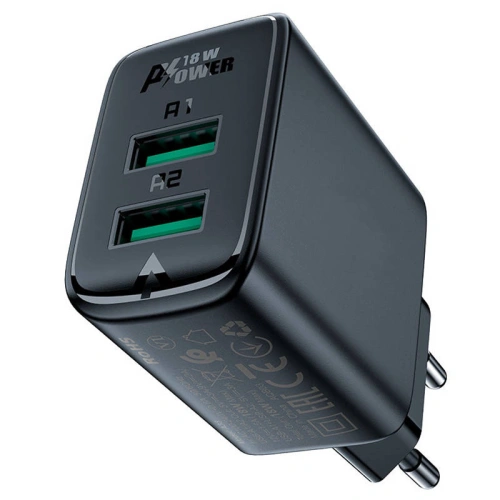 Kup Acefast A33 2xUSB-A, QC3.0, încărcător de rețea 18W (negru) - ACE3 - {ean13} - Sklep Home Screen