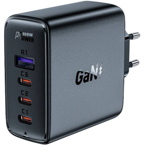 Kup Ładowarka sieciowa Acefast A37 USB-A, 3xUSB-C, PD, GaN, 100W (czarny) + kabel kątowy USB-C / USB-C 2m - ACE6 - {ean13} - Sklep Home Screen