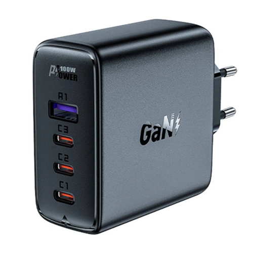 Kup Síťová nabíječka Acefast A37 USB-A, 3xUSB-C, PD, GaN, 100W (černá) + úhlový kabel USB-C / USB-C 2m - ACE6 - {ean13} - Sklep Home Screen