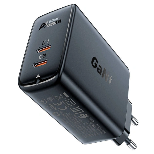 Kup Acefast A29 Netzladegerät 2xUSB-C PD, GaN, 50W (schwarz) - ACE7 - {ean13} - Sklep Home Screen