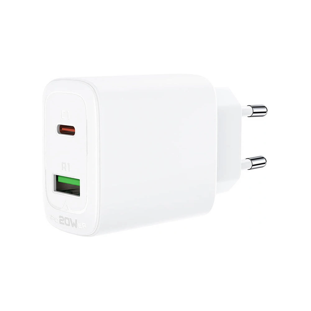Ładowarka sieciowa Acefast A25 USB-A, USB-C, PD 20W (biała)