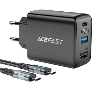 Kup Ładowarka sieciowa Acefast A17 USB-A, USB-C, HDMI, GaN 65W + kabel USB-C / USB-C 1.8m (czarna) - ACE10 - {ean13} - Sklep Home Screen