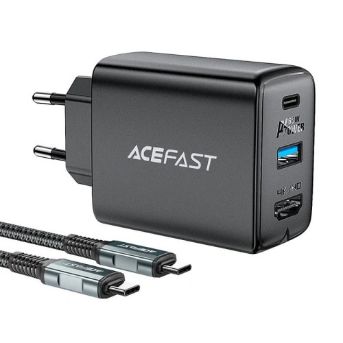 Kup Netzteil Acefast A17 USB-A, USB-C, HDMI, GaN 65W + USB-C / USB-C 1.8m (schwarz) - ACE10 - {ean13} - Sklep Home Screen