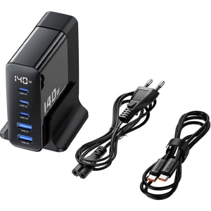 Buy Toocki TCTZ M-YLC01 network charger 3xUSB-C / 2xUSB-A, GaN, 140W (black) - TCK94 - {ean13} - Home Screen Store Europe