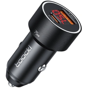 Buy Toocki TCCAA Q-WR01 car charger USB-A / USB-C, 75W (black) - TCK100 - {ean13} - Home Screen Store Europe