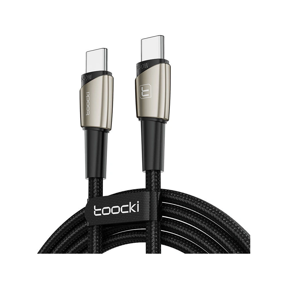 Kabel Toocki TXCTT14-LG01 USB-C / USB-C, 1m, 140W (pełowy nikiel)