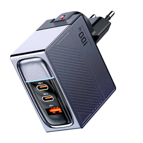 Buy Toocki TCT100ASCB0G network charger 2xUSB-C / USB-A, GaN, 100W (grey) - TCK104 - {ean13} - Home Screen Store Europe