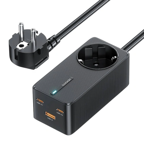 Kup Netzteil Toocki TCT2C67-JRB01 2xUSB-C / USB-A / AC, 1.5m, GaN, 67W (schwarz) - TCK105 - {ean13} - Sklep Home Screen