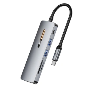 Buy Toocki THB7-JSB03 docking station 6-in-1 USB-C / 2xUSB-A 3.0, USB-C PD 100W, HDMI 4K 30HZ, SD/TF (grey) - TCK107 - {ean13} - Home Screen Store Europe