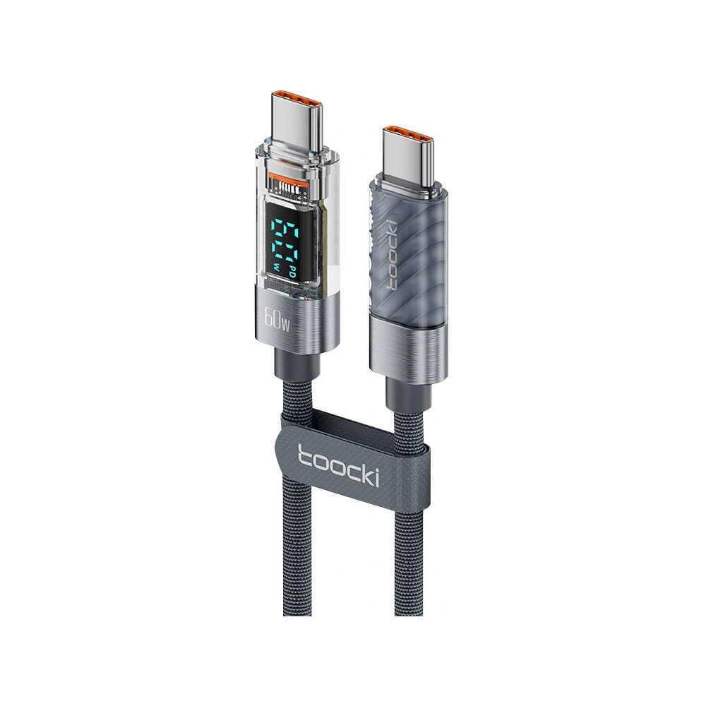Kabel Toocki TXCTT1-XY01 USB-C / USB-C, 1m, PD, 60W (czarny)