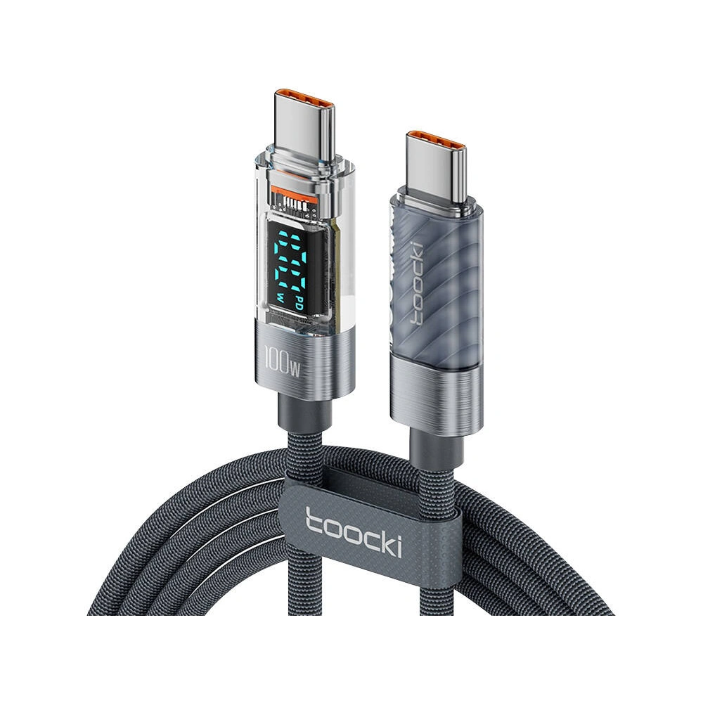 Kabel Toocki TXCTT1-XY01 USB-C / USB-C, 1m, 100W (szary)