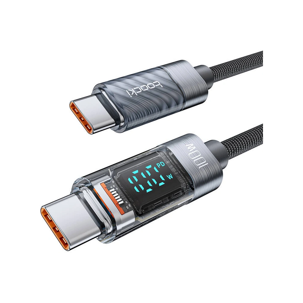 Kabel Toocki TXCTT1-XY01 USB-C / USB-C, 1m, 100W (szary)