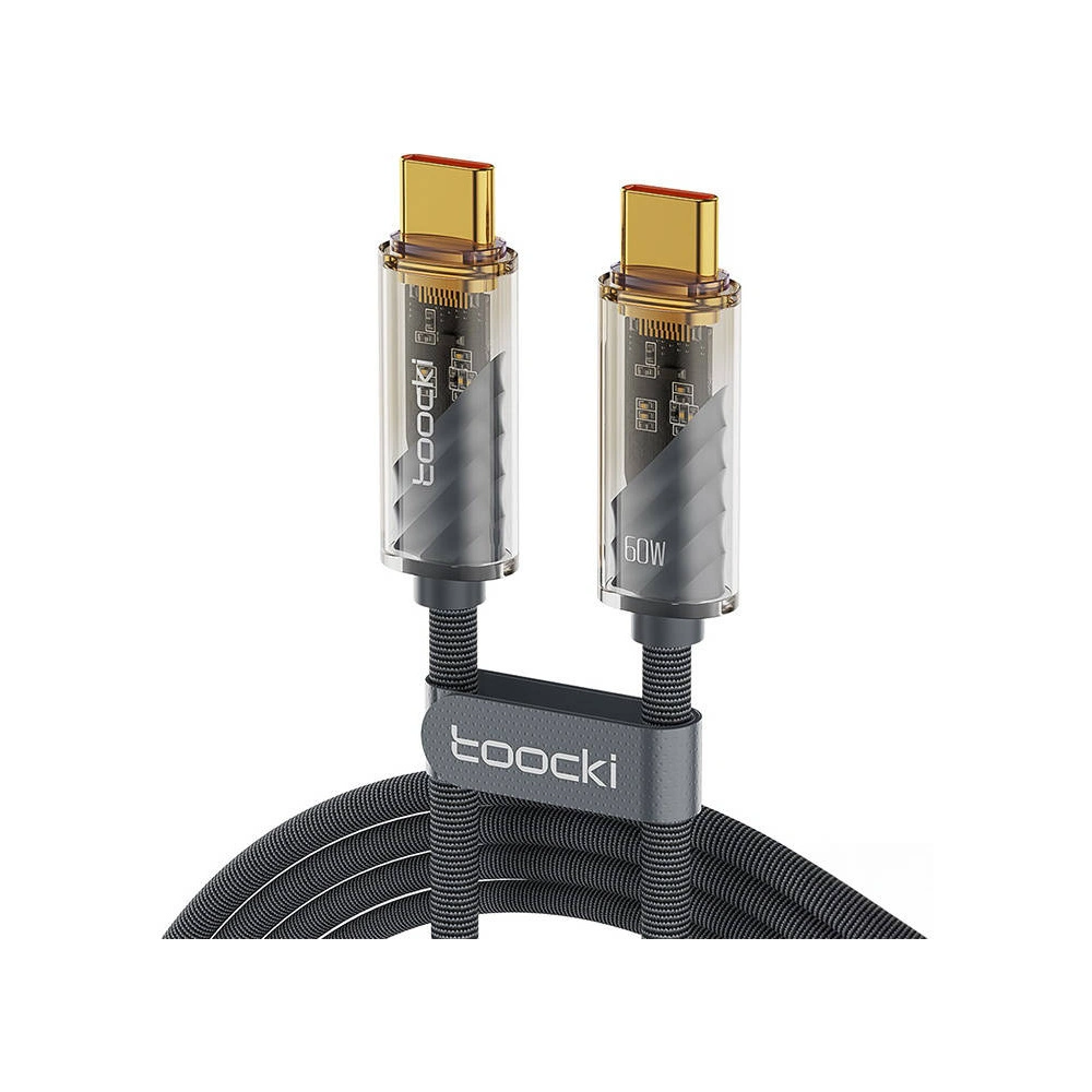 Kabel Toocki TXCTT2-JD03 USB-C / USB-C, 1m, PD, 60W (szary)