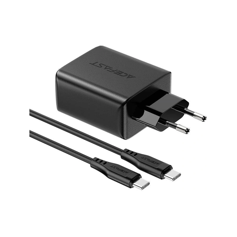 Ładowarka sieciowa Acefast A13 USB-A, 2xUSB-C, PD 65W + kabel USB-C / USB-C (czarna)