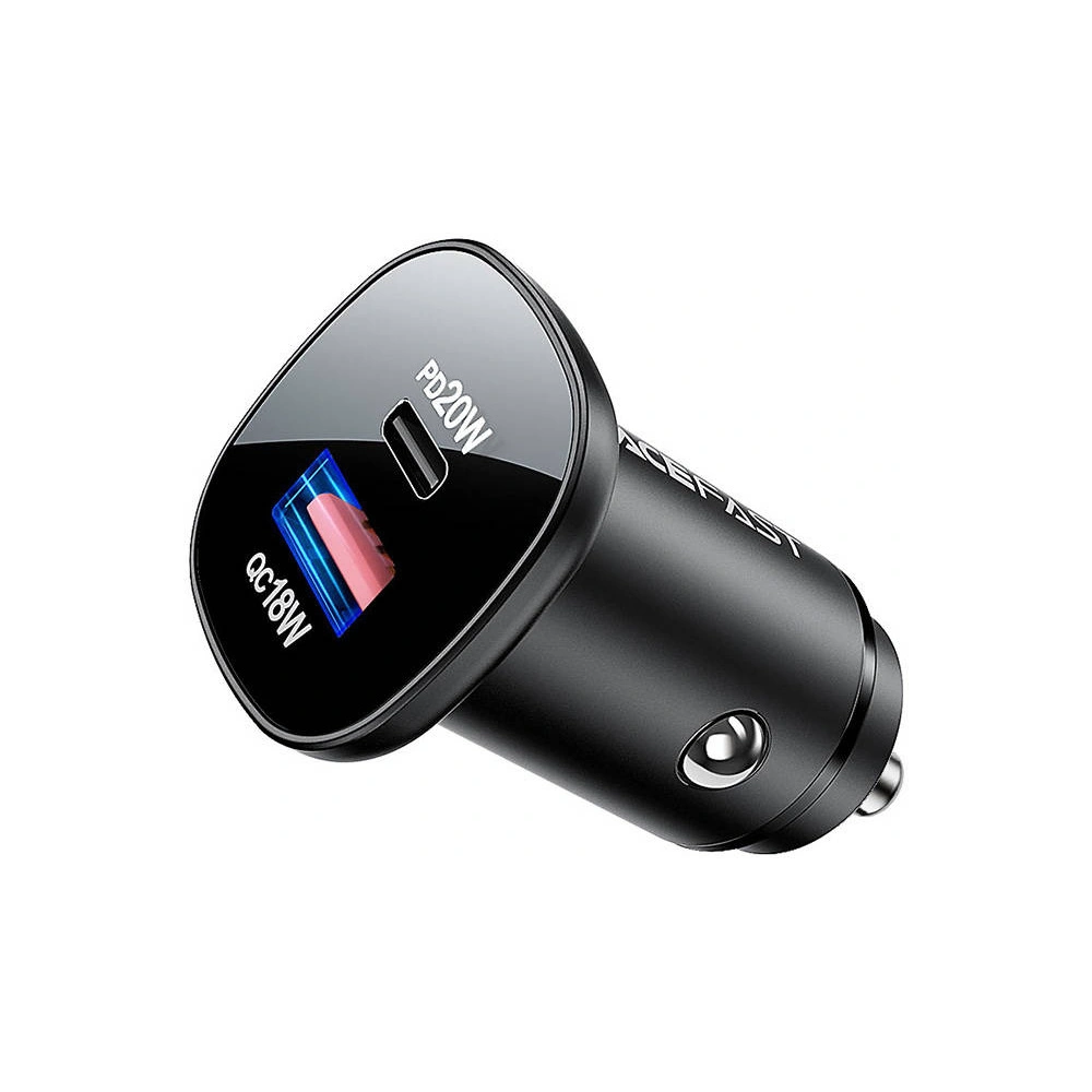 Ładowarka samochodowa Acefast B1 USB-A, USB-C, 38W (czarna)
