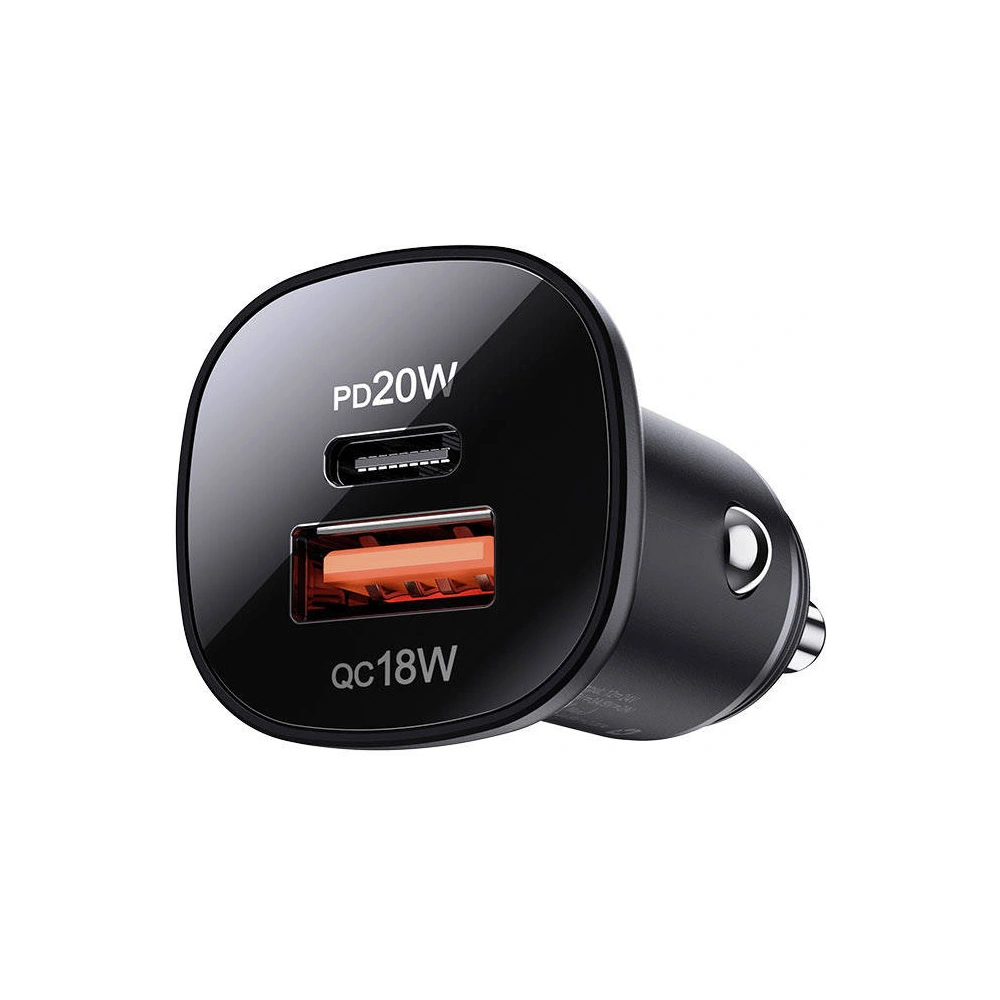 Ładowarka samochodowa Acefast B1 USB-A, USB-C, 38W (czarna)