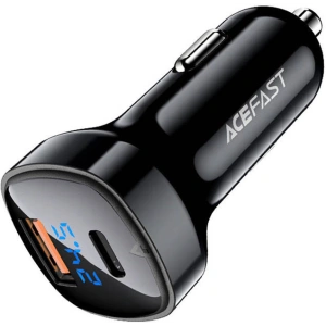 Buy Acefast B4 car charger USB-A, USB-C, 66W with display (black) - ACE17 - {ean13} - Home Screen Store Europe