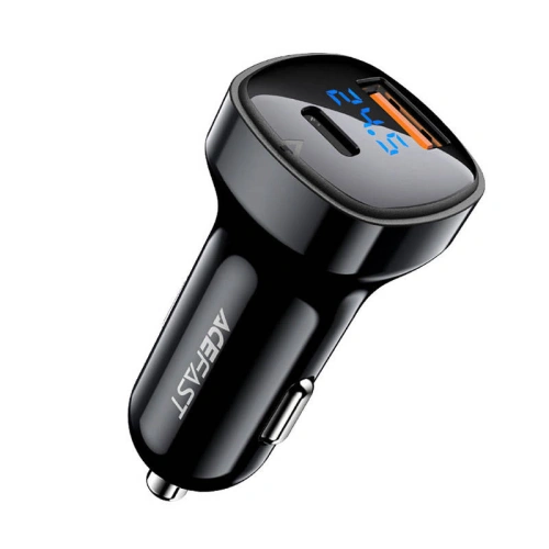 Kup Acefast B4 Auto-Ladegerät USB-A, USB-C, 66W mit Display (schwarz) - ACE17 - {ean13} - Sklep Home Screen