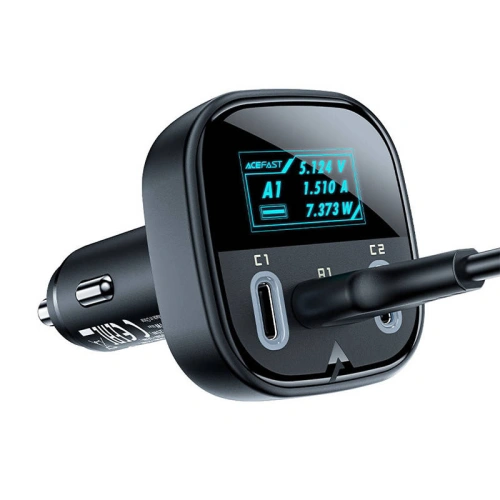 Kup Acefast B5 USB-A autós töltő, 2xUSB-C, 101W kijelzővel (fekete) - ACE18 - {ean13} - Sklep Home Screen