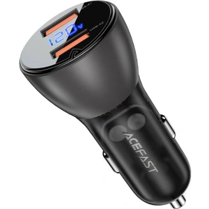 Buy Acefast B7 car charger 2xUSB-A, 45W with display (black) - ACE20 - {ean13} - Home Screen Store Europe