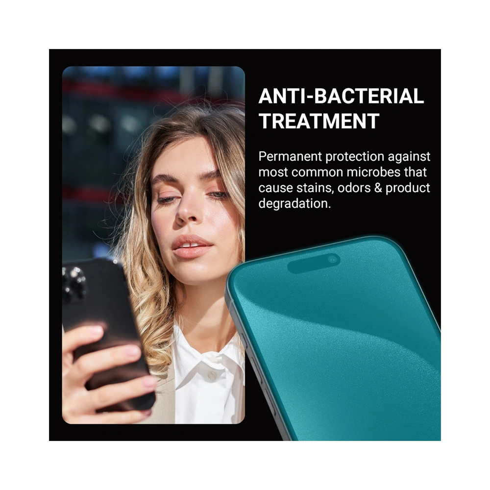Szkło hartowane Crong Anti-Bacterial 3D Armour Glass Apple iPhone 15 Pro + ramka instalacyjna