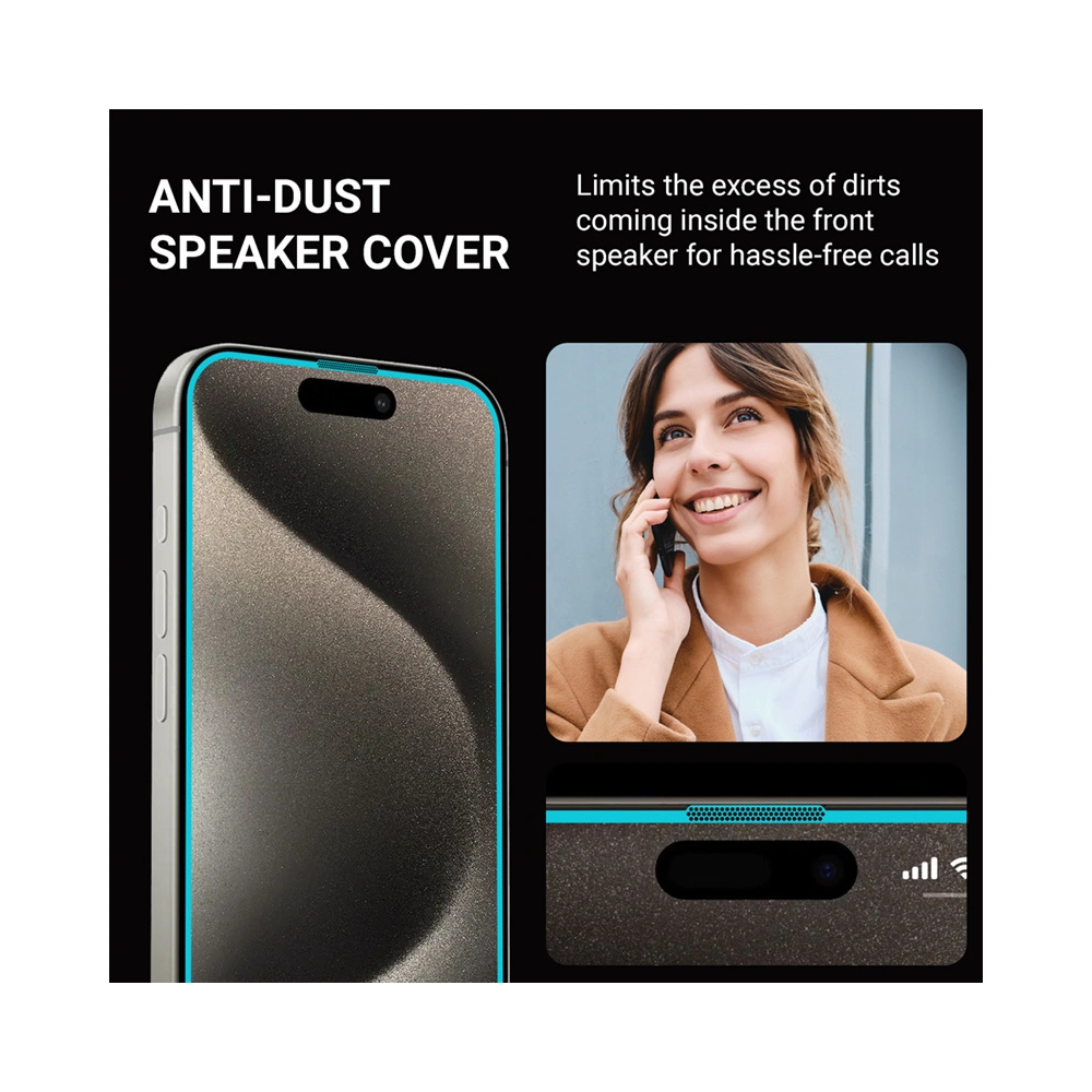 Szkło hartowane Crong Anti-Bacterial 3D Armour Glass Apple iPhone 15 Pro Max + ramka instalacyjna