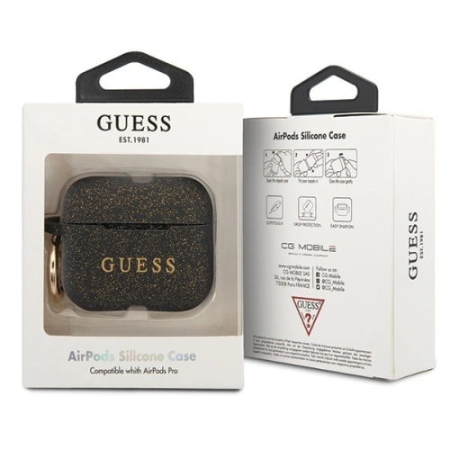 Buy Guess GUACAPSILGLBK AirPods Pro cover black Silicone - GUE081BLK - {ean13} - Home Screen Store Europe
