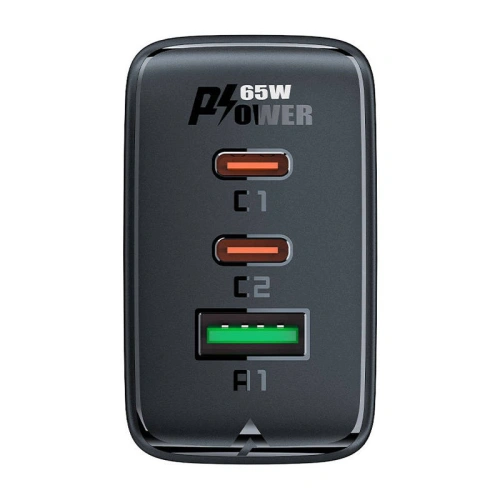 Kup Acefast A41 USB-A Netzladegerät, 2xUSB-C, GaN, 65W (schwarz) - ACE42 - {ean13} - Sklep Home Screen