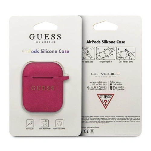 Kup Etui Guess GUACCSILGLFU Apple AirPods cover fuksja/fuchsia Silicone - GUE085FKS - {ean13} - Sklep Home Screen