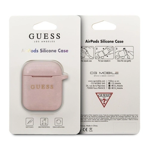 Kup Etui Guess GUACCSILGLLP Apple AirPods cover roz deschis/pink Silicon - GUE086PNK - {ean13} - Sklep Home Screen