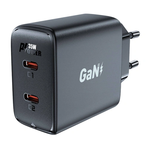 Buy Acefast A49 network charger 2xUSB-C, PD, 35W (black) - ACE52 - {ean13} - Home Screen Store Europe