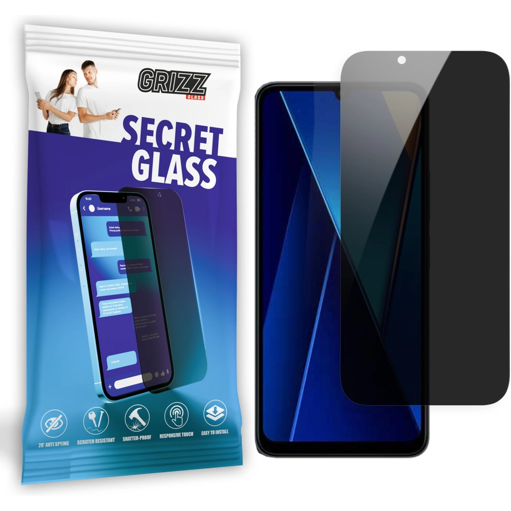 Matowe szkło prywatyzujące GrizzGlass SecretGlass do Xiaomi Poco C65