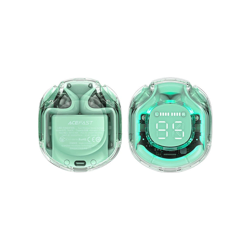 Słuchawki dokanałowe TWS Acefast T8 IPX4, Bluetooth 5.3 (miętowy)