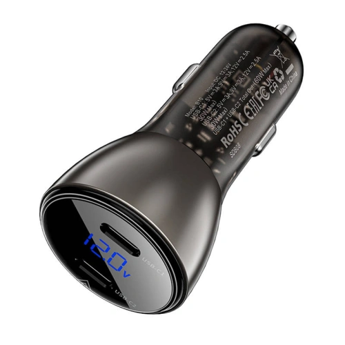 Kup Acefast B10 Autoladegerät 2xUSB-C, 60W mit Display (schwarz) - ACE64 - {ean13} - Sklep Home Screen
