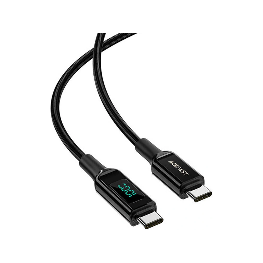 Kabel Acefast C6-03 USB-C / USB-C, 100W, 2m z wyświetlaczem (czarny)