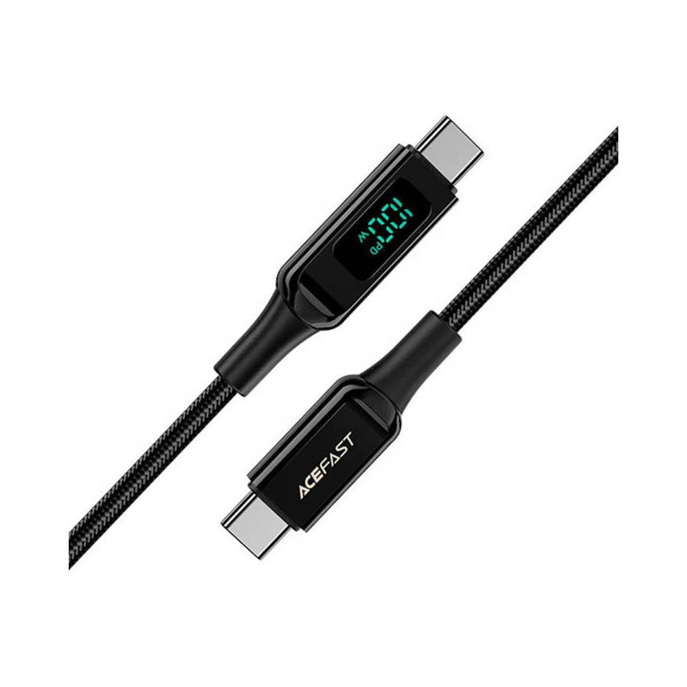 Kabel Acefast C6-03 USB-C / USB-C, 100W, 2m z wyświetlaczem (czarny)