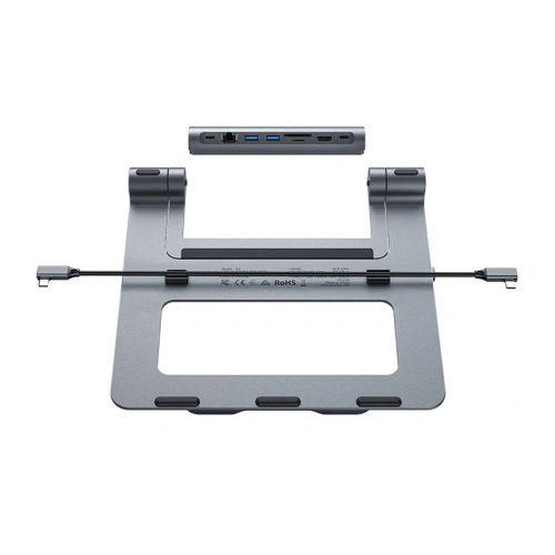 Kup Acefast E5 Plus USB-C / 2xUSB-A, USB-C PD 100W, SD/TF, HDMI, RJ45 suport multifuncțional pentru laptop (negru) - ACE84 - {ean13} - Sklep Home Screen