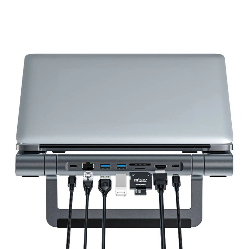 Kup Acefast E5 Plus USB-C / 2xUSB-A, USB-C PD 100W, SD/TF, HDMI, RJ45 suport multifuncțional pentru laptop (negru) - ACE84 - {ean13} - Sklep Home Screen