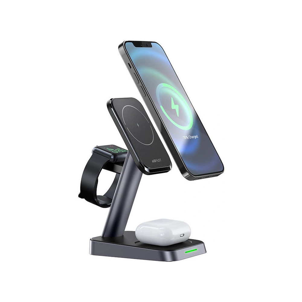 Ładowarka bezprzewodowa Acefast E3 3w1, MagSafe, 7,5W (czarna)