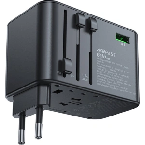 Kup Acefast Z1 US/EU/UK/AU încărcător de perete de călătorie, 2xUSB-A, 3xUSB-C, GaN, 67W, (negru) - ACE82 - {ean13} - Sklep Home Screen