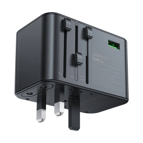 Kup Acefast Z1 US/EU/UK/AU încărcător de perete de călătorie, 2xUSB-A, 3xUSB-C, GaN, 67W, (negru) - ACE82 - {ean13} - Sklep Home Screen
